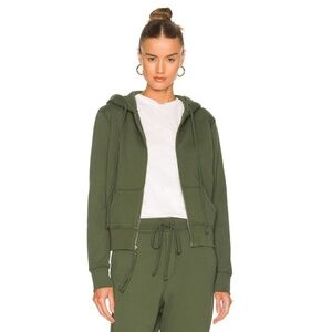 Nili Lotan Callie Zip Up Sweatshirt Uniform Green Size L